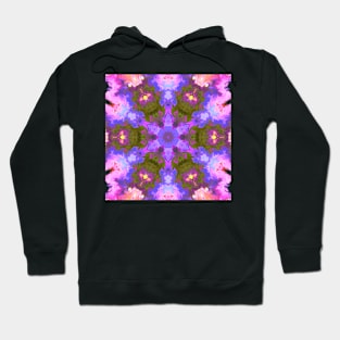 Psychedelic Kaleidoscope Flower Blue Purple and Pink Hoodie